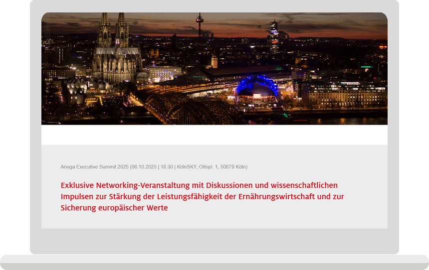 Laptop-Ansicht des Startseiten-Sliders vom Event Anuga Executive Summit