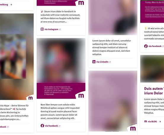 Screenshot der Social Wall bei Misereor