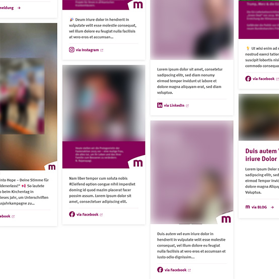 Screenshot der Social Wall bei Misereor